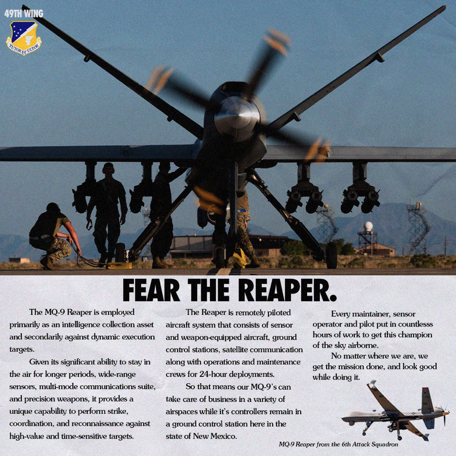 A “retro advertisement” for the MQ-9 Reaper drone at Holloman Air Force Base, New Mexico. Antonio Salfran / U.S. Air Force