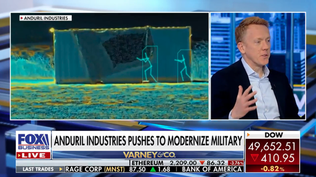 Christian Brose, Anduril’s chief strategy officer, speaking on Fox News in May about the company’s new missile contracts with the Defense Department. YouTube / Fox News