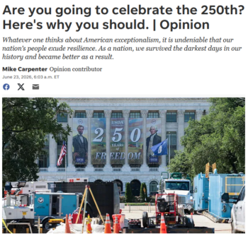 USA Today (6/23/26) invited people to celebrate under the banner of “250 Years of Freedom”—including people who were denied the right to vote for most of those 250 years.