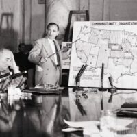 Sen. Joseph McCarthy and his map of alleged Communist Party organization, Army-McCarthy hearings, June 9, 1954. Seventy-two years on, the State Department calls the purges of his era a model worth repeating.