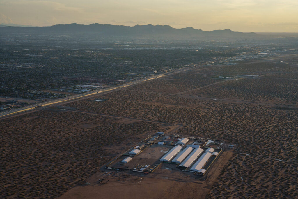 Camp East Montana at Fort Bliss in El Paso, Texas on Sept. 7, 2025. (Photo by Paul Ratje for The Texas Tribune)