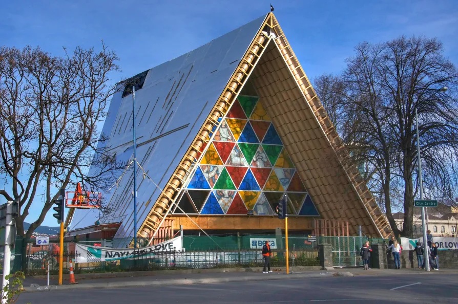RECYCLED ARCHITECTURE: The Cardboard Cathedral, formally called the Transitional Cathedral, in Christchurch, New Zealand, designed by Shigeru Ban and completed in 2013 [Pic: Bernard Spragg/CC]
