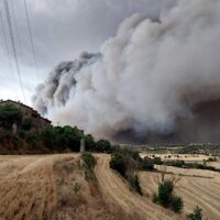 Wildfire smoke in Spain. Photo by Jaume Moya/Wikimedia Commons.