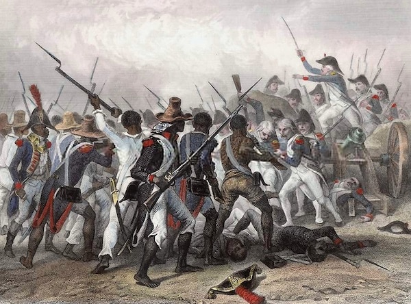 “Attack and Capture of the Crête-à-Pierrot,” an 1839 engraving after Auguste Raffet, depicting a major battle of the Haitian Revolution.