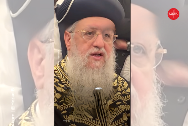 Israel’s Chief Rabbi David Yosef denied Palestinian peoplehood and rights while calling for Gaza’s destruction. (Photo: Video grab)