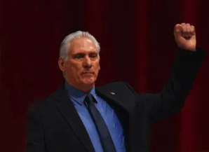 The President of the Republic, Miguel Díaz-Canel Bermúdez, delivering the opening address. foto: Bill Hackwell