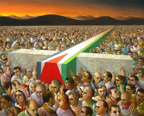Sliman Mansour (Palestine), Rituals Under Occupation, 1988.