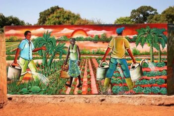 A BURKINABÈ MURAL PORTRAYING FARMING, CULTIVATION, AND EVERYDAY AGRARIAN LIFE, AN IMPORTANT ASPECT OF REPOLITICIZATION OF EVERYDAY LIFE (SOURCE: PXHERE.COM)