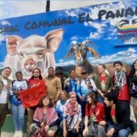 El Panal Commune and Fuerza Patriótica Alexis Vive, Caracas, March 2026. Following a visit to the commune’s livestock project, our international delegation met with Chavistas to learn about their efforts to develop locally controlled and sustainable agricultural production. Photo: Kimberly D. Miller