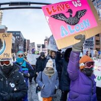 Thousands gathered in downtown Minneapolis to demand an end to ICE violence. Photo: Brad Sigal
