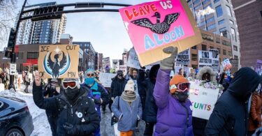 Thousands gathered in downtown Minneapolis to demand an end to ICE violence. Photo: Brad Sigal