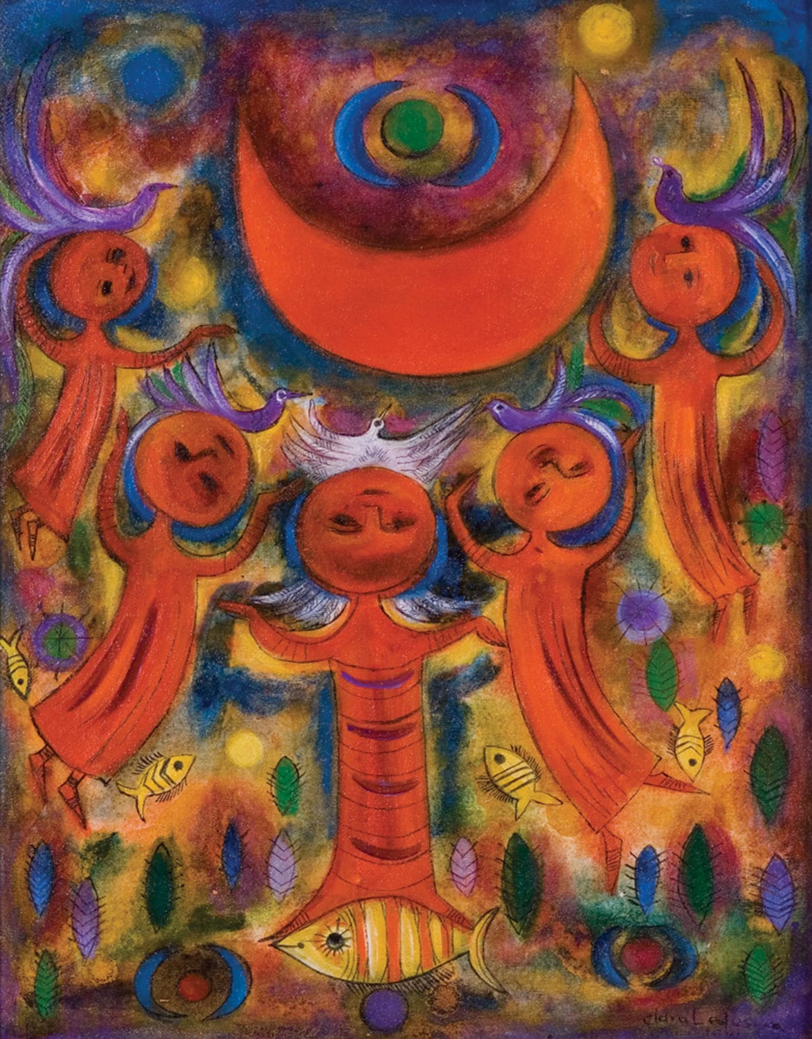 Clara Ledesma (Dominican Republic), Universo con Luna Roja (Universe with a Red Moon), 1971.