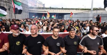 Dockworkers march in Genoa, Italy, on Sept. 22, 2025, during a nationwide strike in solidarity with Gaza and against arms shipments to Israel. Ports are one of the places where workers have the power to block the war machine — and shut one of capitalism’s ways out of crisis.