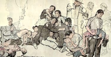 Jiang Zhaohe (China), detail from Liumin Tu (Refugees), 1943.