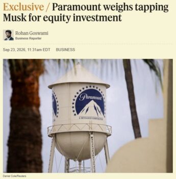 Semafor (9/23/26): “The possibility of [Musk] having even partial ownership in CNN and CBS would likely raise alarm bells in Washington.”