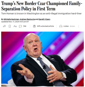 Here’s who the Atlantic (7/26/26) thinks the immigrant rights movement should be listening to for strategic advice (Wall Street Journal, 11/11/24).