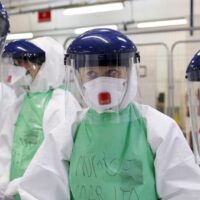 The ability to rapidly respond to disease outbreaks may deter biological attacks. Pictured: UK National Health Service medical workers prepare to fight an Ebola outbreak in Sierra Leone in 2014. Credit: DFID - UK Department for International Development via Wikimedia Commons. CC BY 2.0.