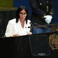 Acting President Delcy Rodríguez at the UN, September 2026.