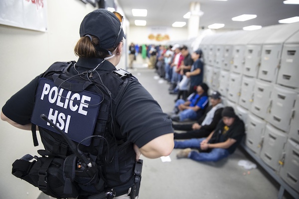 Immigration and Customs Enforcement (ICE) Homeland Security Investigations (HSI) worksite enforcement operation in Canton, Mississippi