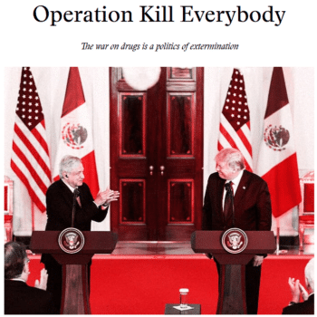 Oswaldo Zavala (Baffler, 18/6/26): “Los asesinatos extrajudiciales sancionados por el gobierno han sido parte de las operaciones militares estadounidenses en todo el planeta durante varias décadas.”