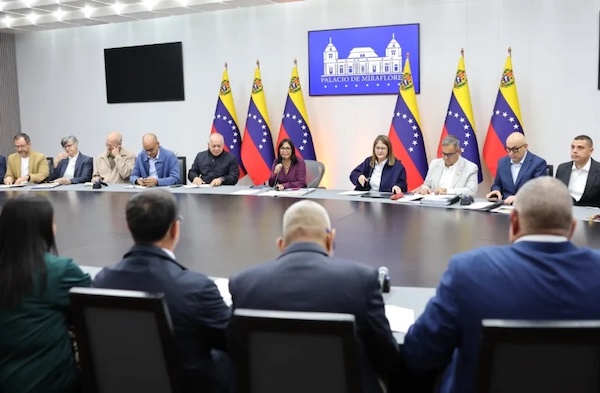 Acting President Delcy Rodriguez pointed out that the gold retained is the reserve of the Central Bank of Venezuela. Photo: Venezuelan Presidential Press.