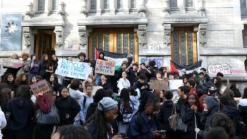 Student gathering in France. Photo: AFP
