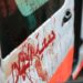 BLOOD STAINS ON AN AMBULANCE OF THE PALESTINIAN RED CRESCENT, FOLLOWING AN ISRAELI AIRSTRIKE AT THE ENTRANCE OF AL-SHIFA HOSPITAL IN GAZA CITY, NOVEMBER 3, 2023. (PHOTO: SAEED JARAS/APA IMAGES)