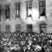 Adolf Hitler, at a window of the Reich Chancellery, receives an ovation on the evening of his inauguration as chancellor, Jan. 30, 1933. (Robert Sennecke, German Federal Archive, Wikimedia Commons, Public domain)