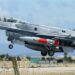 A ROCKS ALBM (painted orange) mounted on an Israeli F-16I fighter