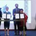 Mexican President Claudia Sheinbaum presenting the decrees to de-privatize PEMEX and CFE. Photo: Presidencia MX