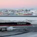 The Trump jet is seen in Nuuk, Greenland, on Tuesday, January 7, 2025 carrying the US president-elect's son Donald Trump Jr. on a private visit. Emil Stach/ Ritzau Scanpix/ via REUTERS