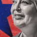 Chilean Communist Party leader Jeannette Jara in a photo composition with sketches of Santiago and the Chilean flag. Photo: Eduardo Ramón/El País.