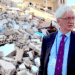 Craig Murray in rubble in Baalbek, Lebanon, Nov. 22, 2024. (Niels Ladefoged via craigmurray.org.uk)