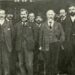Leaders of the Labour Representation Committee in 1906. From left to right: Arthur Henderson, G N Barnes, Ramsay Macdonald, Philip Snowden, Will Crooks, Keir Hardie, John Hodge, James O'Grady and David Shackleton